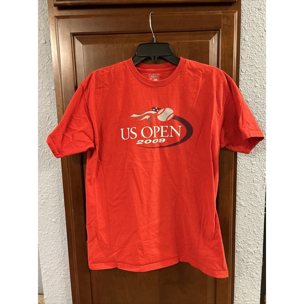 2009 US Open T-Shirt Official USTA ~ MEDIUM ~ Red